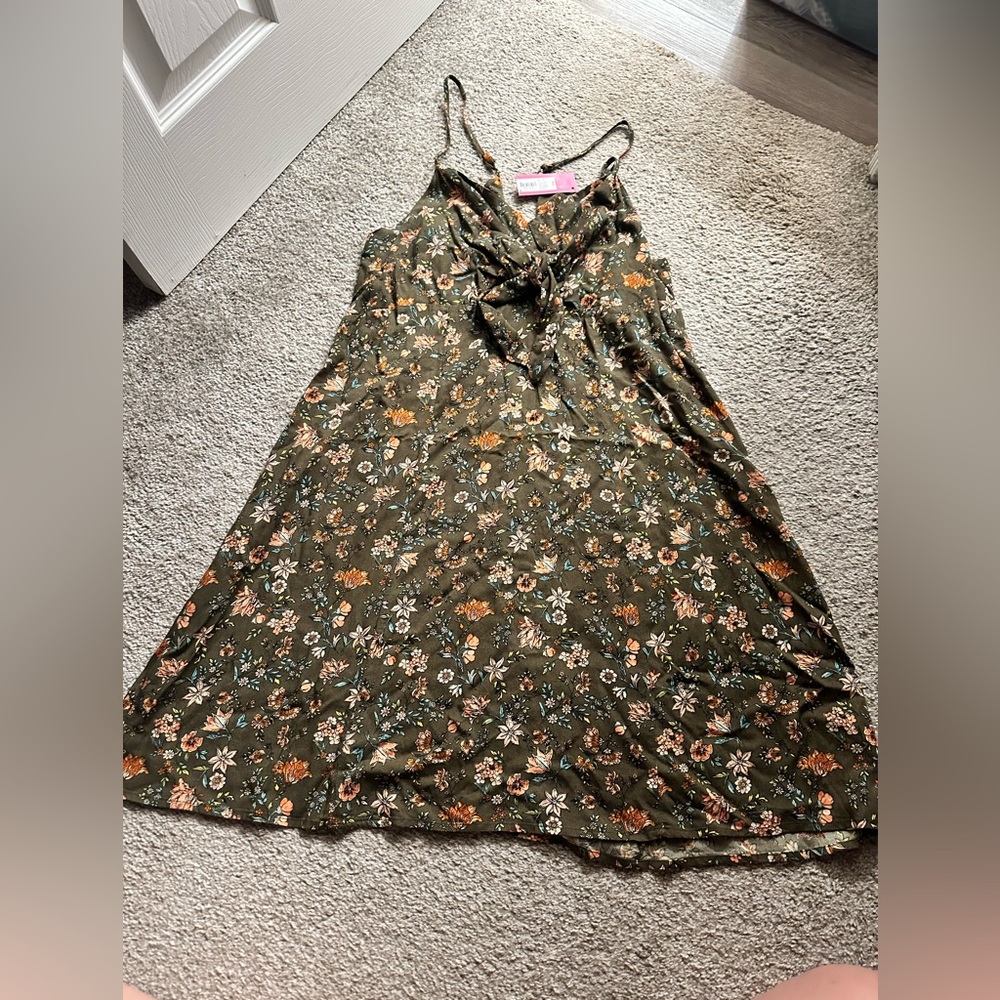 Green floral dress